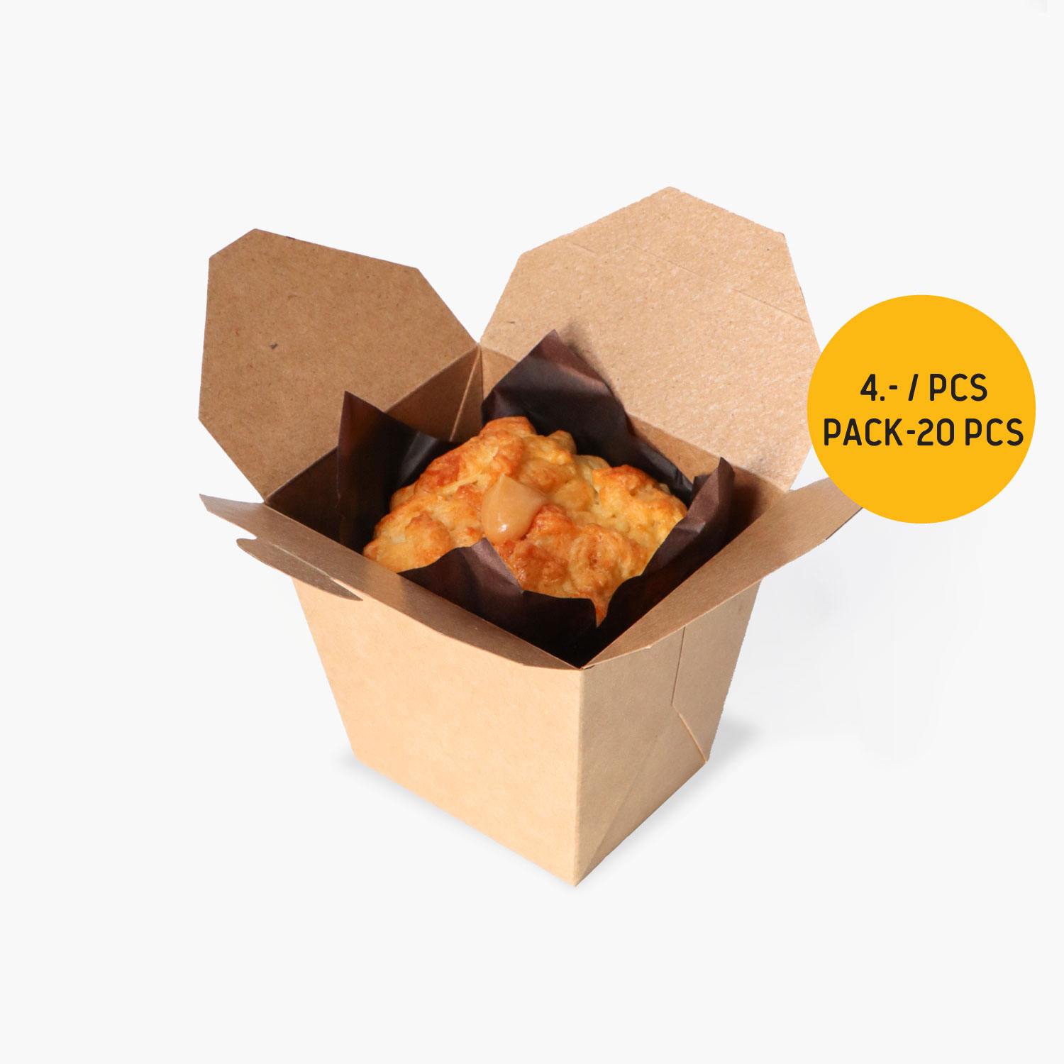 อุปกรณ์เบเกอรี่ SYNOVA : กล่องมัฟฟิน Food Grade (Kraft Paper) (แพ็ค)